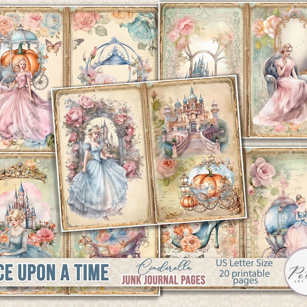 Junk Journal Kit, Fairy Tale Journal Pages, Digital Download, Printable Pages, Enchanted Magical Papers,Embellishments & Scrapbooking Papers