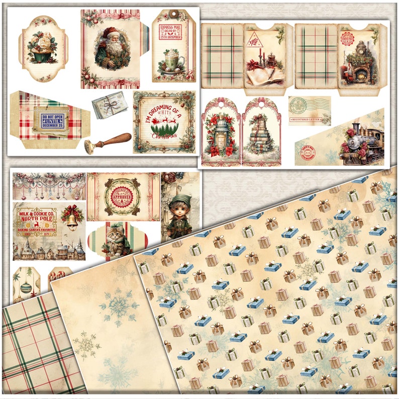Christmas Junk Journal Kit: Letters to Santa Ephemera (digital Download ...