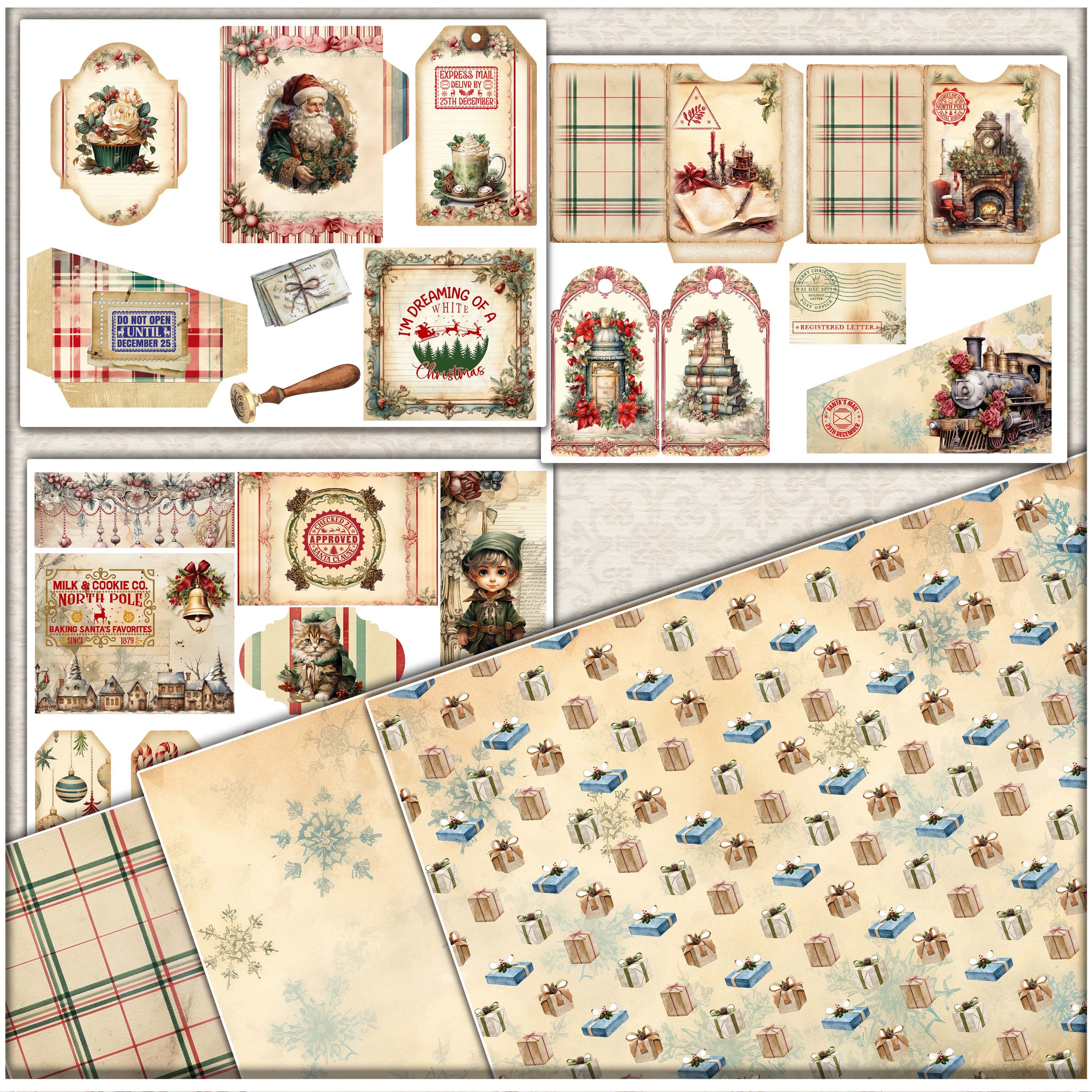 Christmas Junk Journal Kit: Letters to Santa Ephemera (digital Download ...