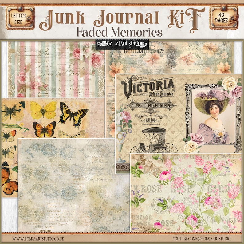 Antique Ephemera Junk Journal Kit: Vintage Paper Craft (digital ...