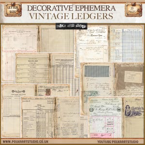 Kit di registri vintage Junk Journal, pagine di journaling neutre, journal stampabile, collage di carta digitale scaricabile, kit digitale, materiali per il bricolage