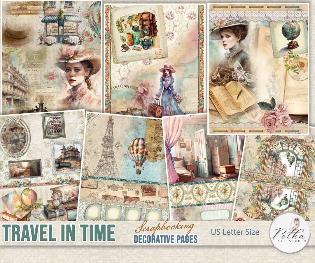 Scrapbook Paper Pack Travel in Time Victorian Crafting Paper, Digi Kit ...