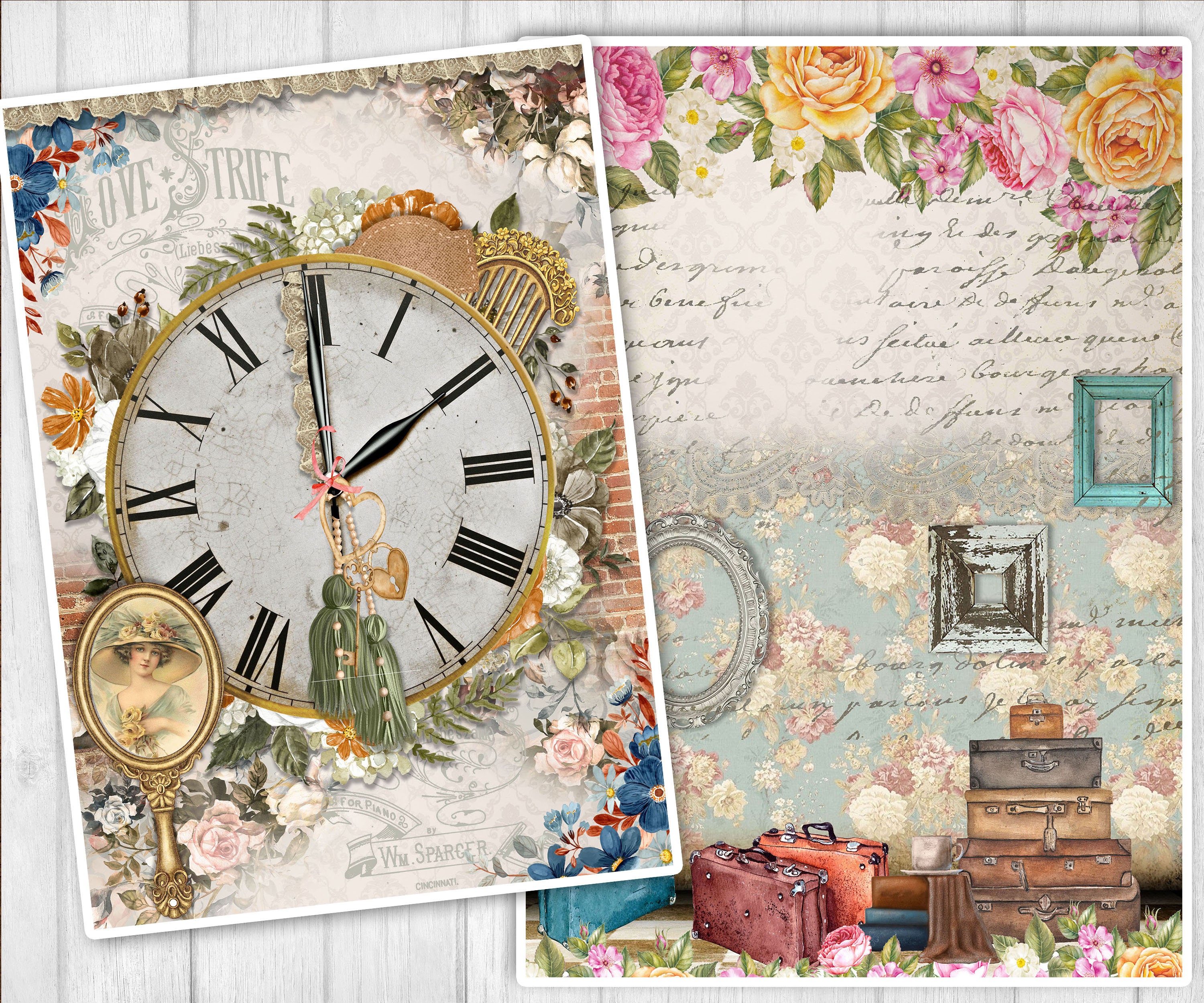 Decorative Scrapbook Paper Grace Collection Vol. 1 Junk Etsy