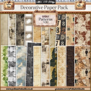 Diario digital imprimible con diseño de basura, papel desgastado, estilo antiguo, papel para álbumes de recortes, kit de collage, suministros para manualidades de papel imprimibles