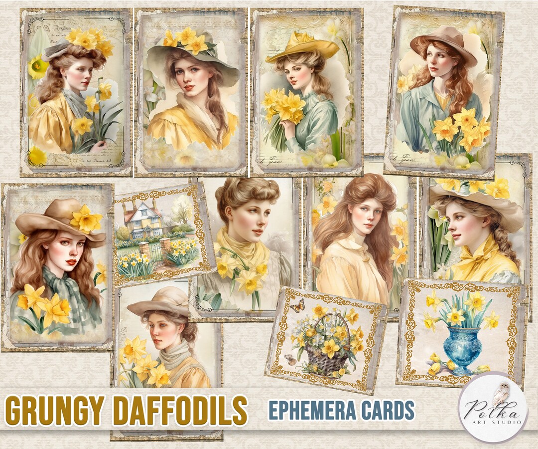 Junk Journal Vintage Ephemera Cards Elegant Victorian Ladies