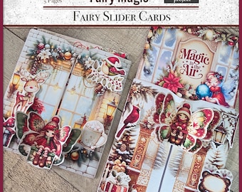Kit diario vintage natalizio con effimeri oggetti di scarto / Biglietto stampabile con cursore interattivo delle fate / Biglietto d'auguri digitale pop-up invernale / Biglietto di auguri fai da te per il journaling