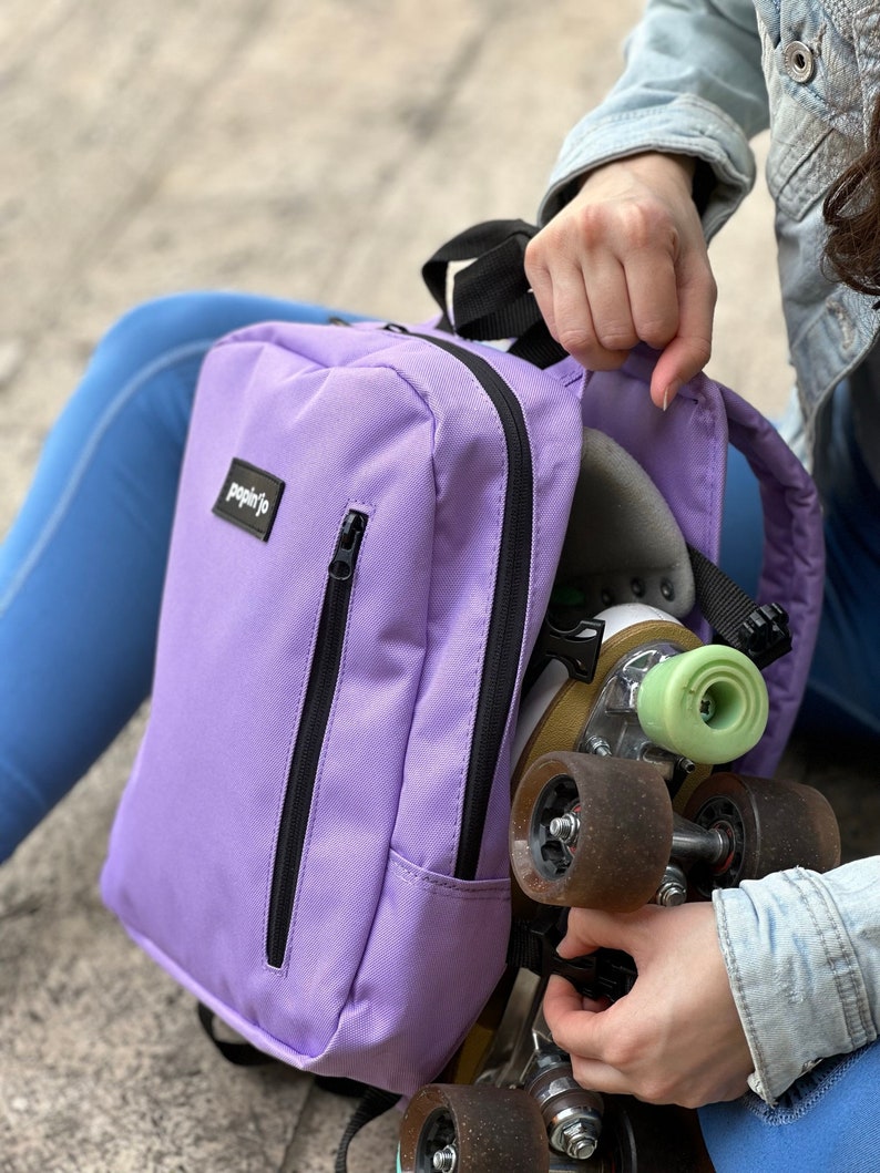 Roller Skate Small Backpacks Colourful Rollerblade Bags, Suits All Types of Skates Quad, Inline, Speed Skate Bag Gift For Her/Him Lilac