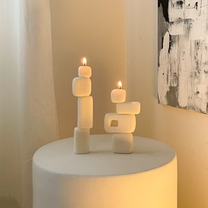 Cubed Sculptural Candle - Soy Scented - Art Home Decor - Modern Minamalist