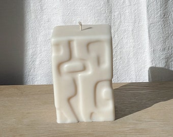 Sculptural Mid Century Candle  - Soy Scented - Art Home Decor - Modern Minamalist