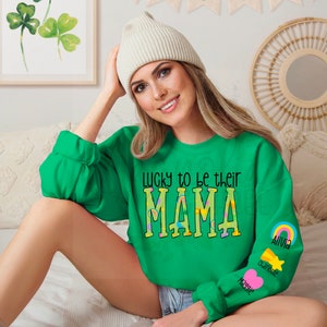 Custom order personalized Lucky to be their mama St patricks day png Mama Mimi Nana Grandma Gigi mom mamaw mawmaw honey nanny Aunt