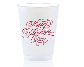 Frosted Shatterproof Cups - Happy Valentine's Day | Set of 8
