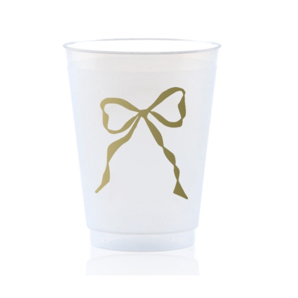 Frosted Shatterproof Cups - Grandmillenial Bow | Set of 8