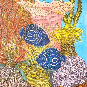 Coral reef / Printable colouring book / 32 pages / Colouring for adults and children /Digital Download colouring