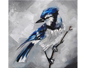 Blue Jay Painting Etsy