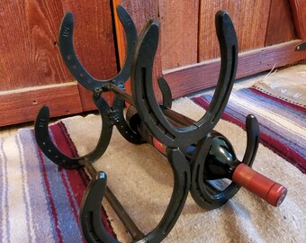 Horse shoe wine rack