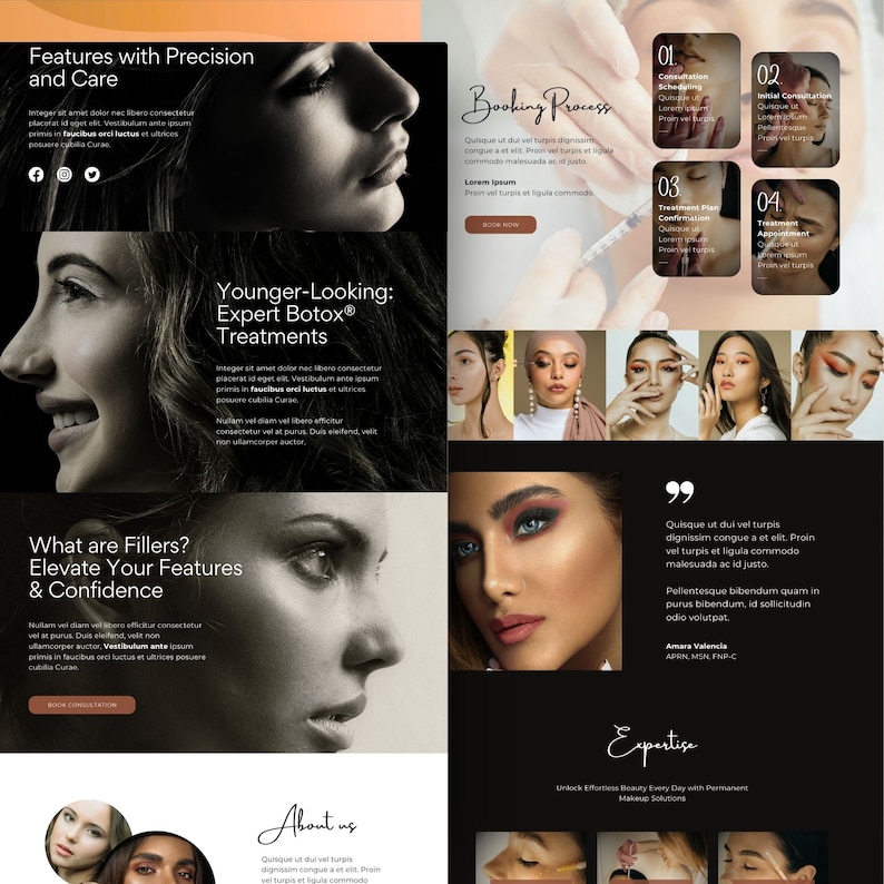 Botox & Filler Website Template: Medspa Landing Page (canva) - Etsy