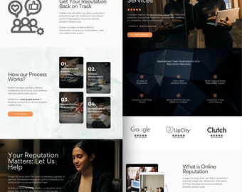 Modello di sito Web per specialisti ORM: Riparazione della reputazione Canva Design