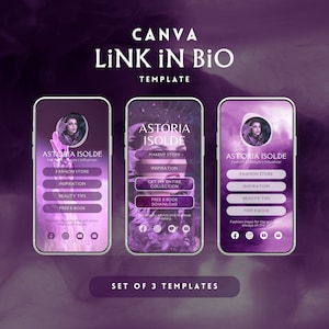 Link In Bio Template, Instagram Tiktok Pinterest Bio Link Landing Page Canva Template, Linktree Alternative Link In Bio, Canva Template