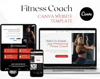 Fitness Coach Canva Website Template: Trainer Landing Page (Digital Download)