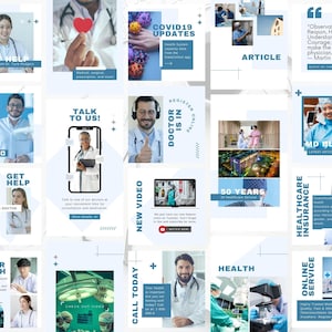 100 Medical Doctor Instagram Template Canva, Post and Story IG Template, Healthcare Doctor Nurse Physician, Canva Theme, Instagram Branding