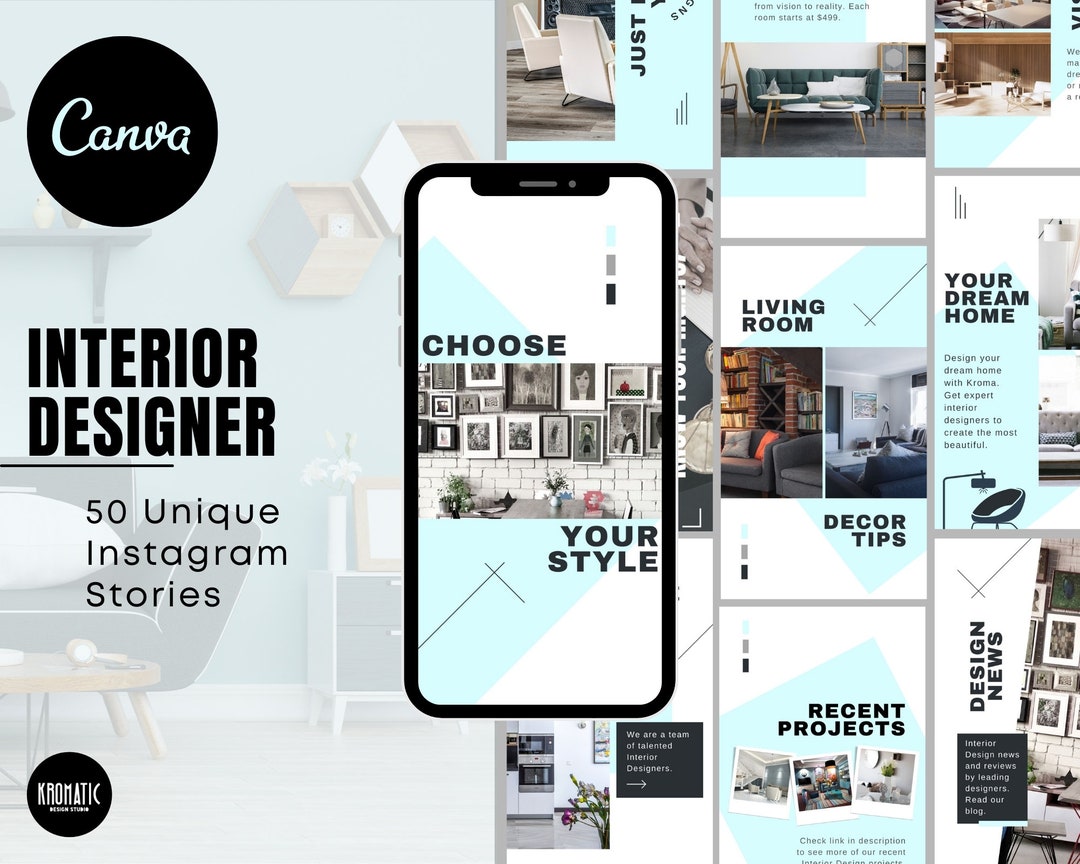 50 Instagram Story Templates, Canva Interior Designer Social Media ...
