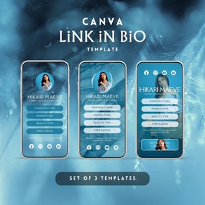 Link In Bio Template, Instagram Tiktok Pinterest Bio Link Landing Page Canva Template, Linktree Alternative Link In Bio, Canva Template