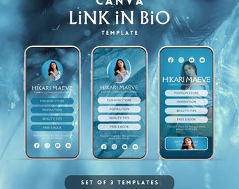 Sjabloon Canva Link In Bio: Instagram, TikTok, Pinterest (digitale download)