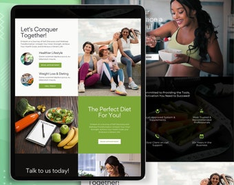Modello di sito web Canva per la dieta chetogenica: pagina di destinazione per la pianificazione dei pasti