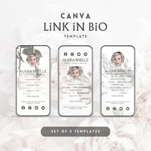 Link In Bio Template, Instagram Tiktok Pinterest Bio Link Landing Page Canva Template, Linktree Alternative Link In Bio, Canva Template