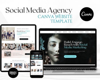 Social Media Schlafzimmer Canva Website Template: Professionelle Landingpage (Digitaler Download)
