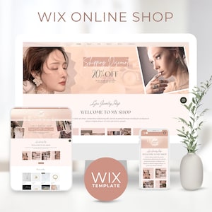 Wix Website Template Store Shop E-Commerce Wix Online Store Wix Shop Ecommerce Site Elegant Minimal Bohemian Boho Theme Jewelry Shop
