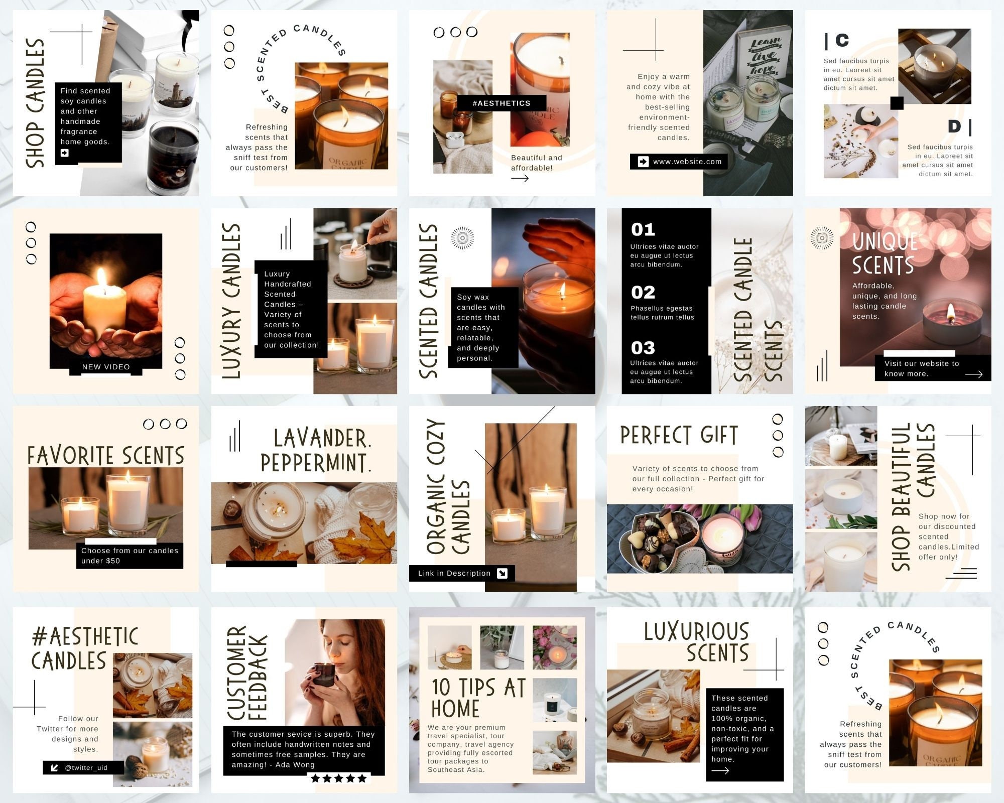 50 Candle Shop Instagram Post Template Canva, Candle Making Business