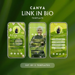 Link In Bio Template, Instagram Tiktok Pinterest Bio Link Landing Page Canva Template, Linktree Alternative Link In Bio, Canva Template