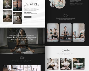 Modello di sito web per istruttori di yoga: elegante landing page Canva