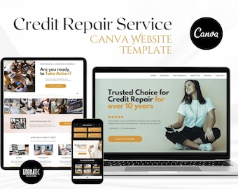 Credit Repair Website Template: Professional Canva Design (Digital Download)