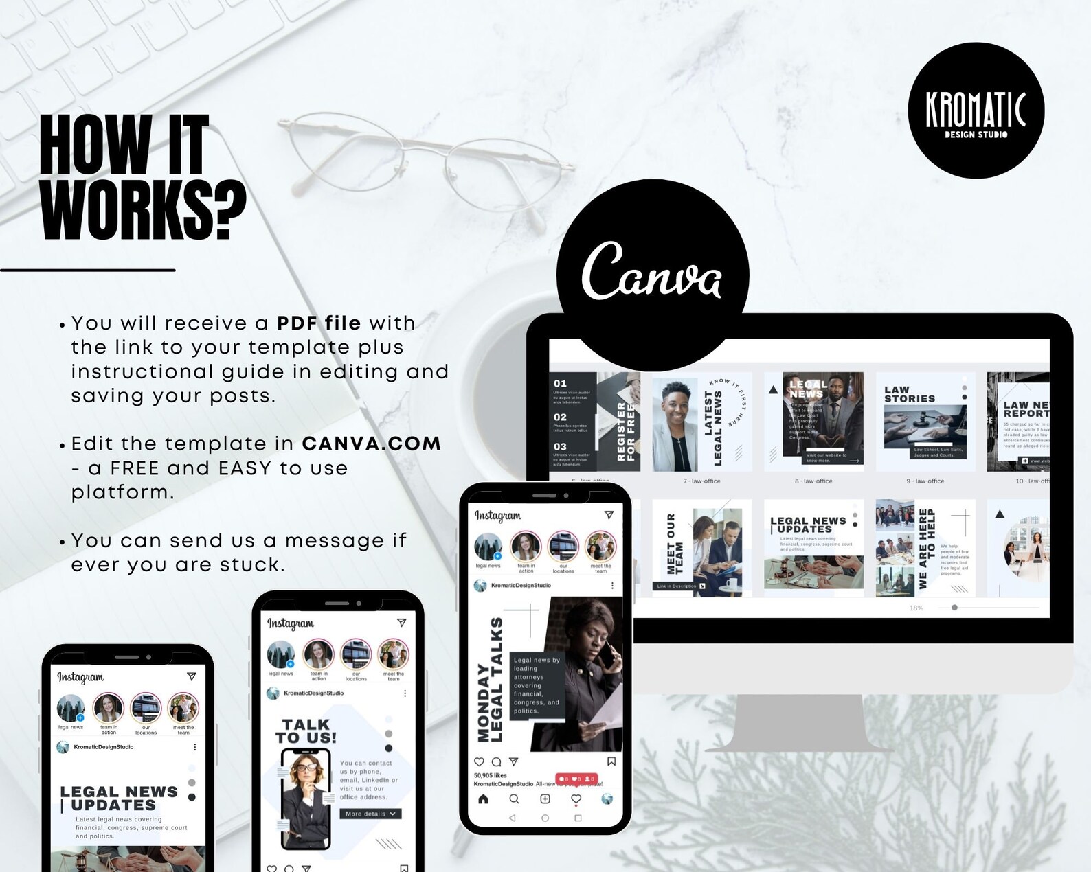 50 Instagram Post Template Canva Lawyer Instagram Template - Etsy