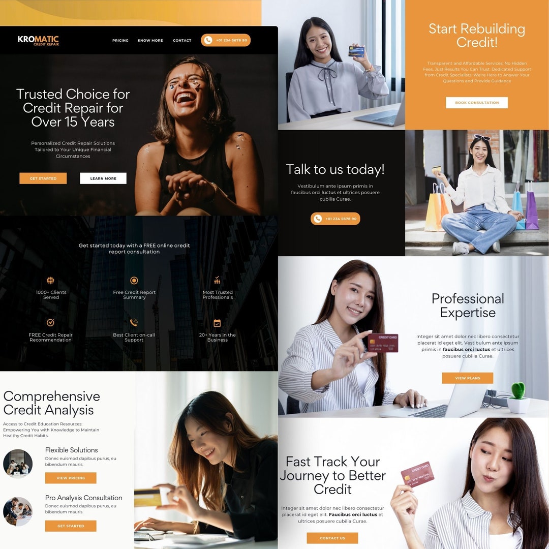 Credit Repair Website Template: Professional Canva Design (digital ...
