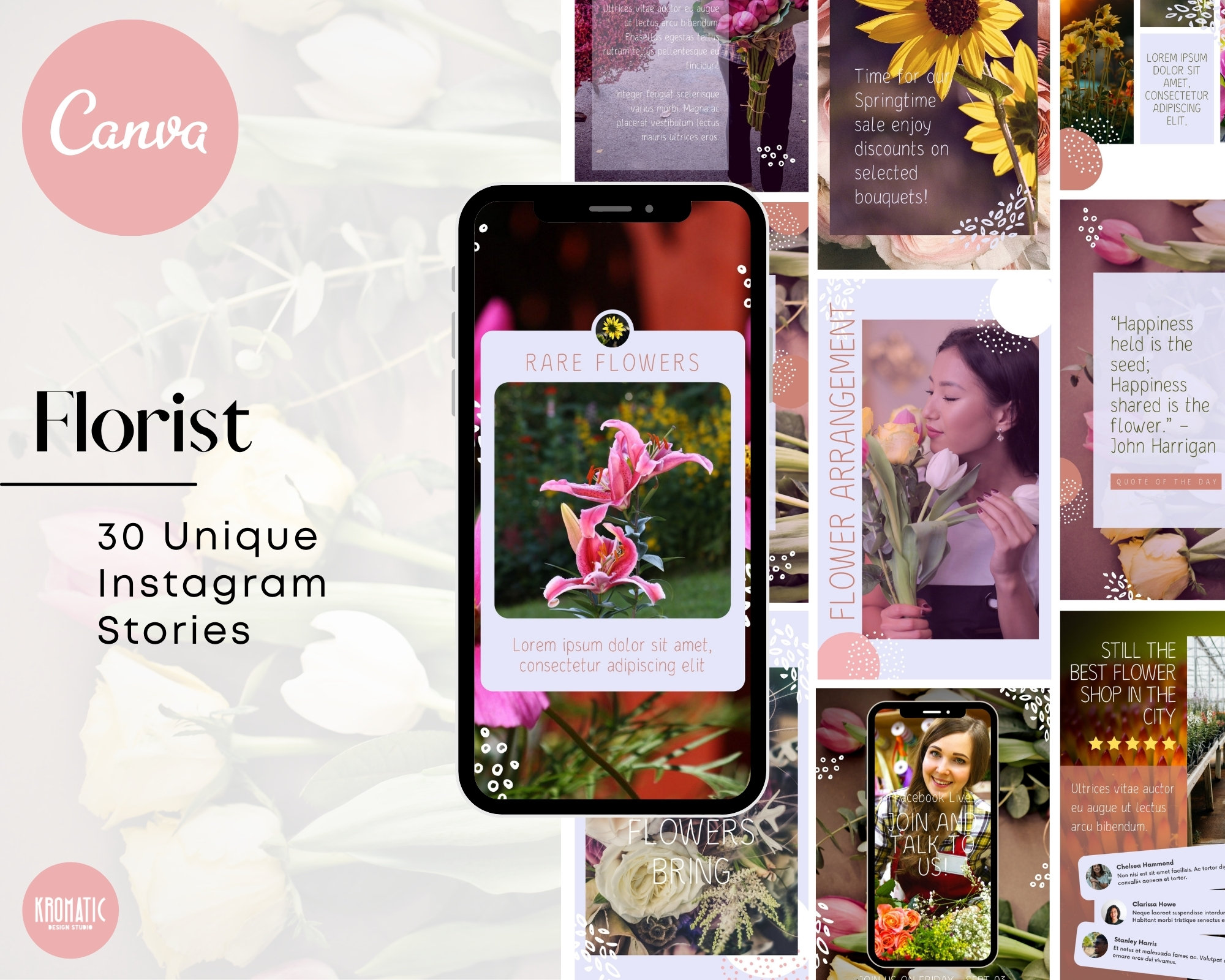 30 Florist Instagram Story Template Flower Shop Instagram Etsy