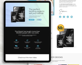 Canva Ebook Landing Page Template: Sales Funnel & Lead Generation
