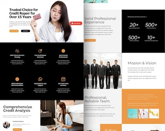 Modello di sito web Wix per specialisti in riparazione del credito: design professionale