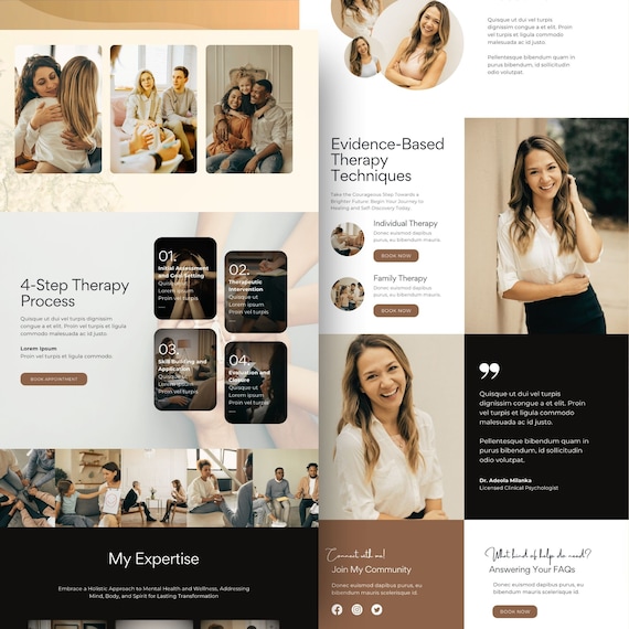 Therapist Website Canva Template: Mental Health Landing Page