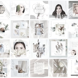 50 Instagram Post Templates White Canva Theme Neutral Light - Etsy