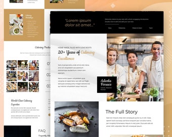 Modello di sito web Wix per catering elegante: progettazione di pagine web per chef