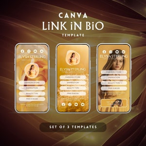 Link In Bio Template, Instagram Tiktok Pinterest Bio Link Landing Page Canva Template, Linktree Alternative Link In Bio, Canva Template