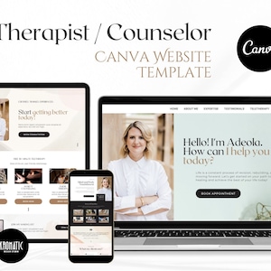 Therapist Website Canva Template: Mental Health Counselor Landing Page (Digital Download)