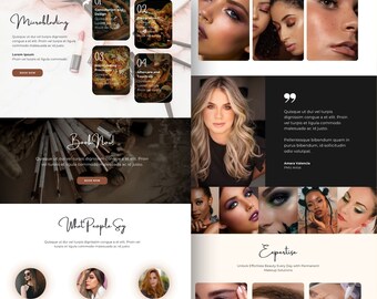 Modello di sito web per artisti PMU: microblading e trucco permanente (Canva)