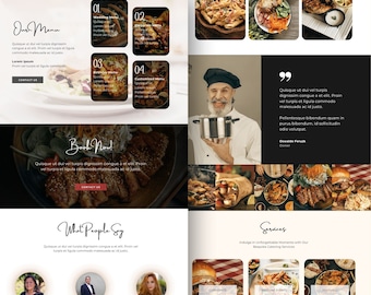 Modello di sito web di catering: elegante landing page per chef (Canva)