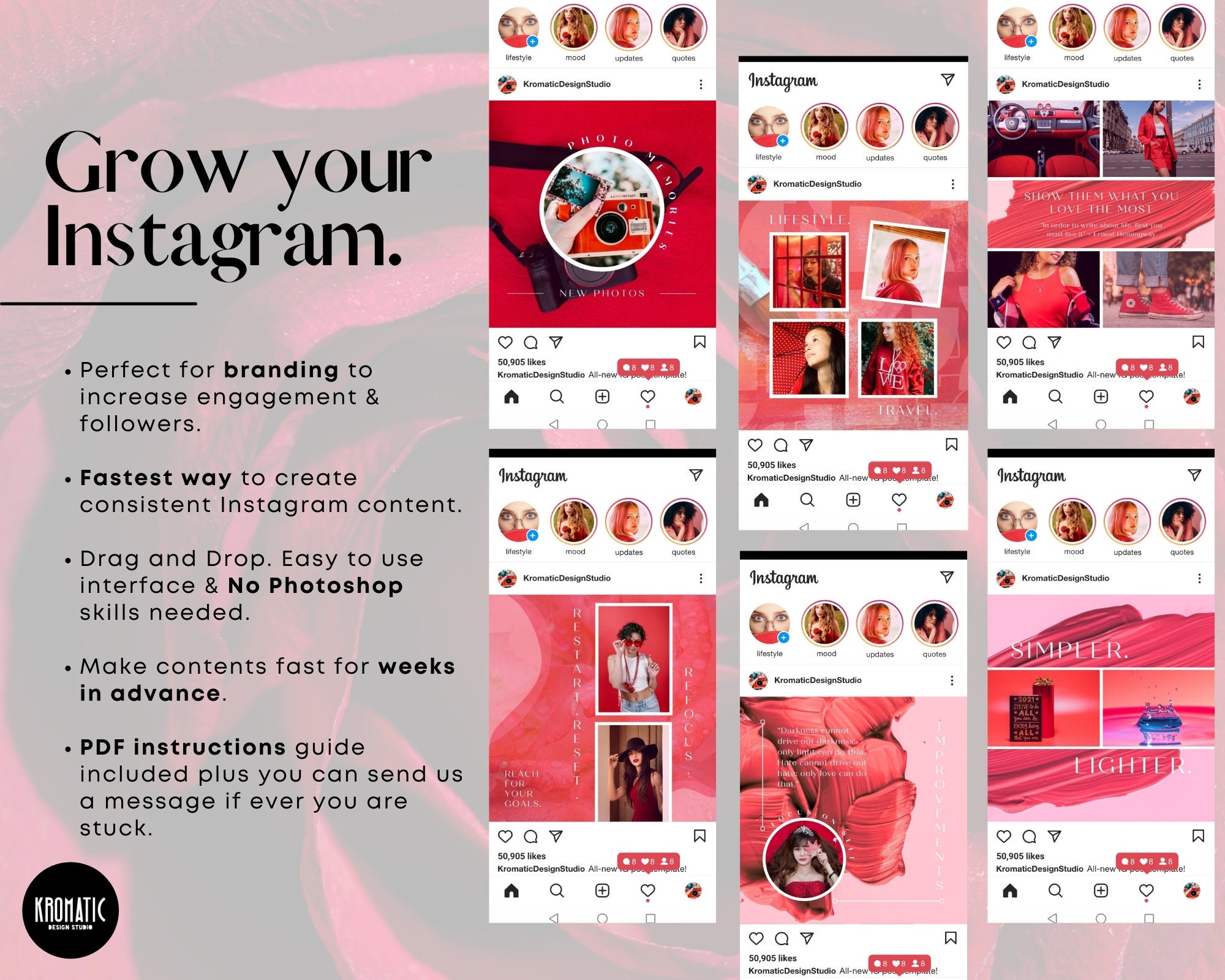 50 Red Instagram Post Templates for Canva Social Media Post - Etsy