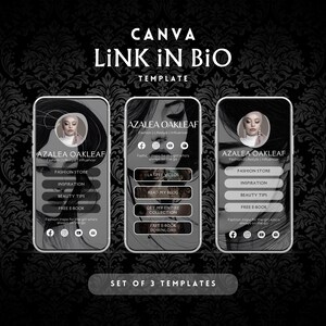 Link In Bio Template, Instagram Tiktok Pinterest Bio Link Landing Page Canva Template, Linktree Alternative Link In Bio, Canva Template