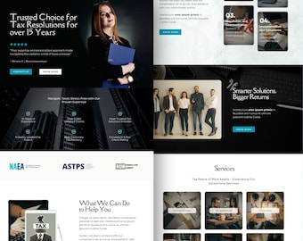 Modello di sito web per preparatori fiscali: progettazione della landing page di Canva